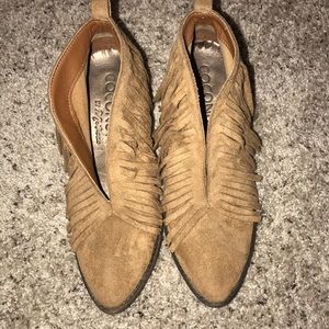 Tan Fringe booties